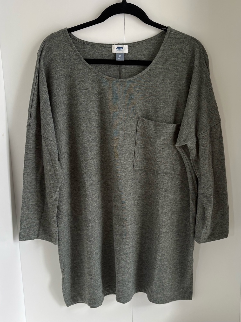 Old Navy Olive Green Scoop Neck Pocket Sweater